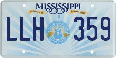 MS license plate LLH359