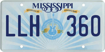 MS license plate LLH360