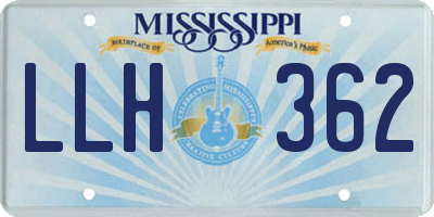 MS license plate LLH362