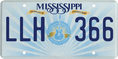 MS license plate LLH366