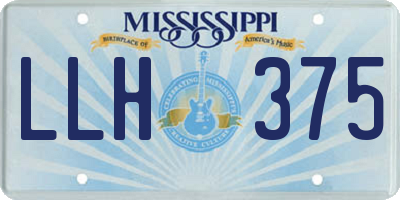 MS license plate LLH375