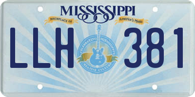 MS license plate LLH381