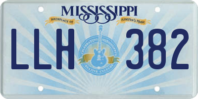 MS license plate LLH382