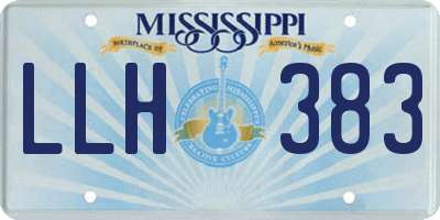 MS license plate LLH383