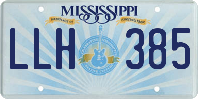 MS license plate LLH385