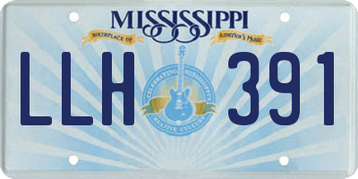 MS license plate LLH391