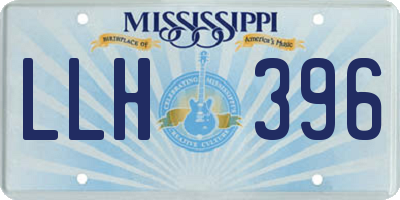 MS license plate LLH396