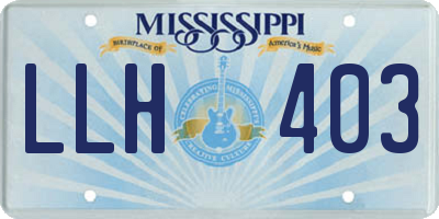 MS license plate LLH403