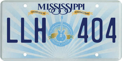 MS license plate LLH404