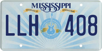 MS license plate LLH408