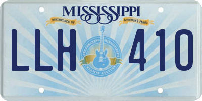 MS license plate LLH410