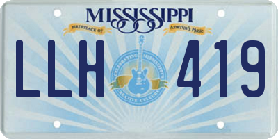MS license plate LLH419