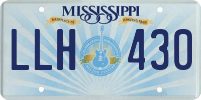 MS license plate LLH430
