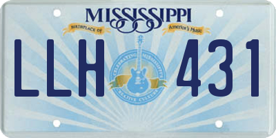 MS license plate LLH431