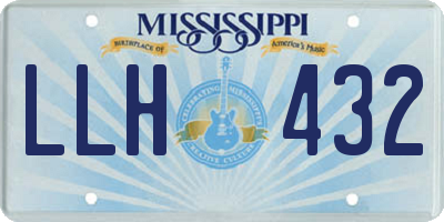 MS license plate LLH432