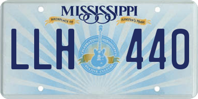 MS license plate LLH440