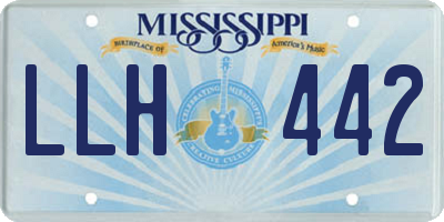 MS license plate LLH442