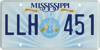MS license plate LLH451