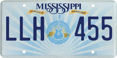 MS license plate LLH455