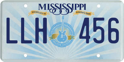 MS license plate LLH456