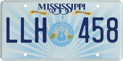 MS license plate LLH458