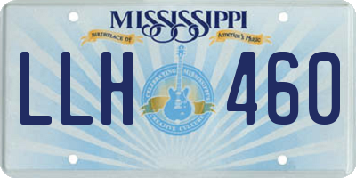 MS license plate LLH460