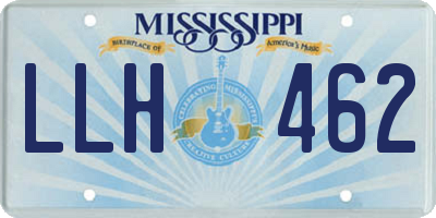 MS license plate LLH462
