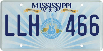 MS license plate LLH466