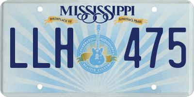 MS license plate LLH475