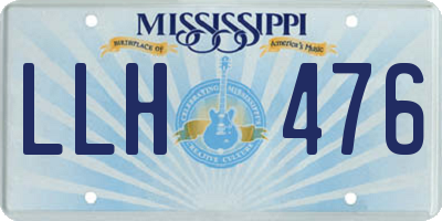 MS license plate LLH476