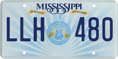 MS license plate LLH480