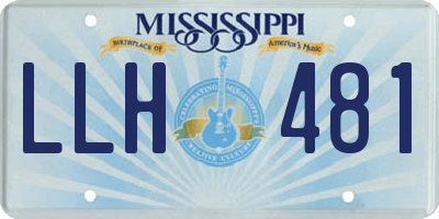 MS license plate LLH481