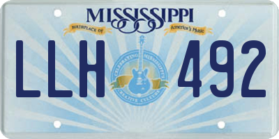 MS license plate LLH492
