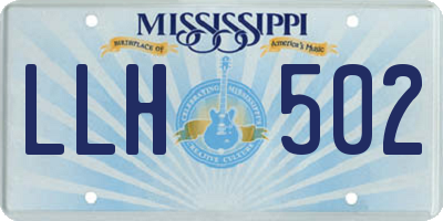 MS license plate LLH502