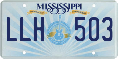 MS license plate LLH503