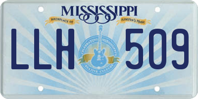 MS license plate LLH509