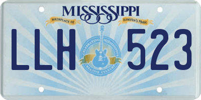 MS license plate LLH523
