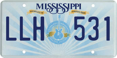 MS license plate LLH531