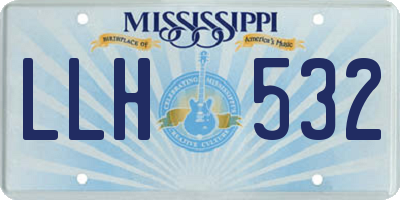 MS license plate LLH532