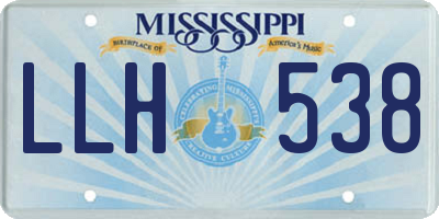 MS license plate LLH538
