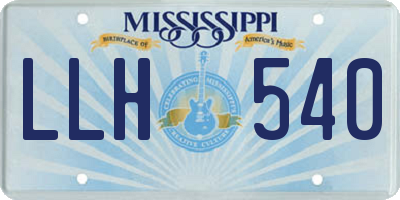 MS license plate LLH540