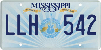MS license plate LLH542