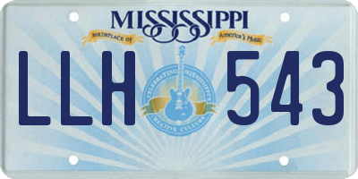 MS license plate LLH543