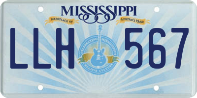 MS license plate LLH567