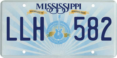 MS license plate LLH582
