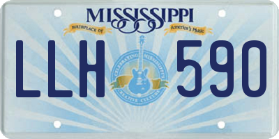 MS license plate LLH590