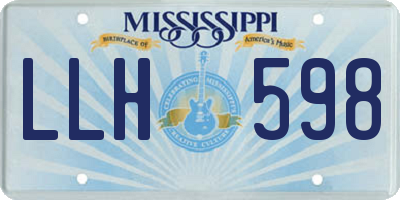 MS license plate LLH598