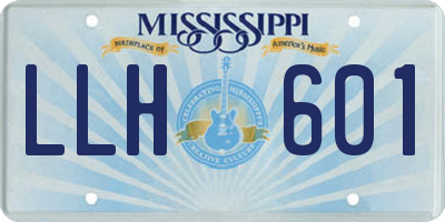 MS license plate LLH601
