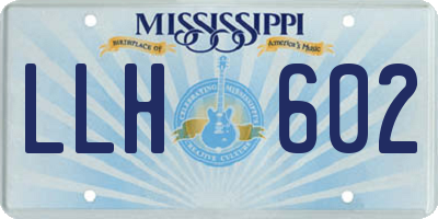 MS license plate LLH602