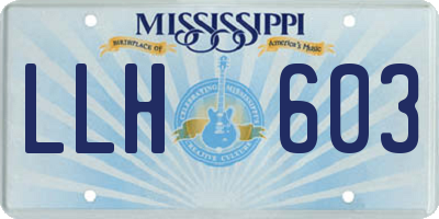 MS license plate LLH603